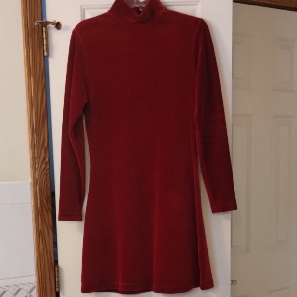 Chic Berry Red Velvet Dress